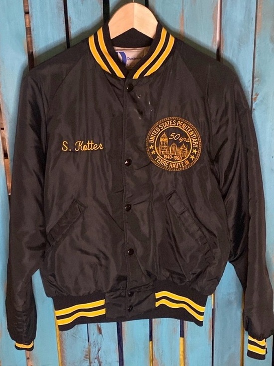 Vintage Other - Vintage United States Penitentiary Terre Haute satin bomber jacket medium